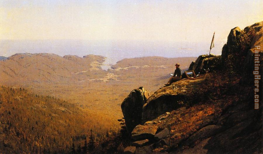 The Artist Sketching at Mount Desert, Maine painting - Sanford Robinson Gifford The Artist Sketching at Mount Desert, Maine art painting